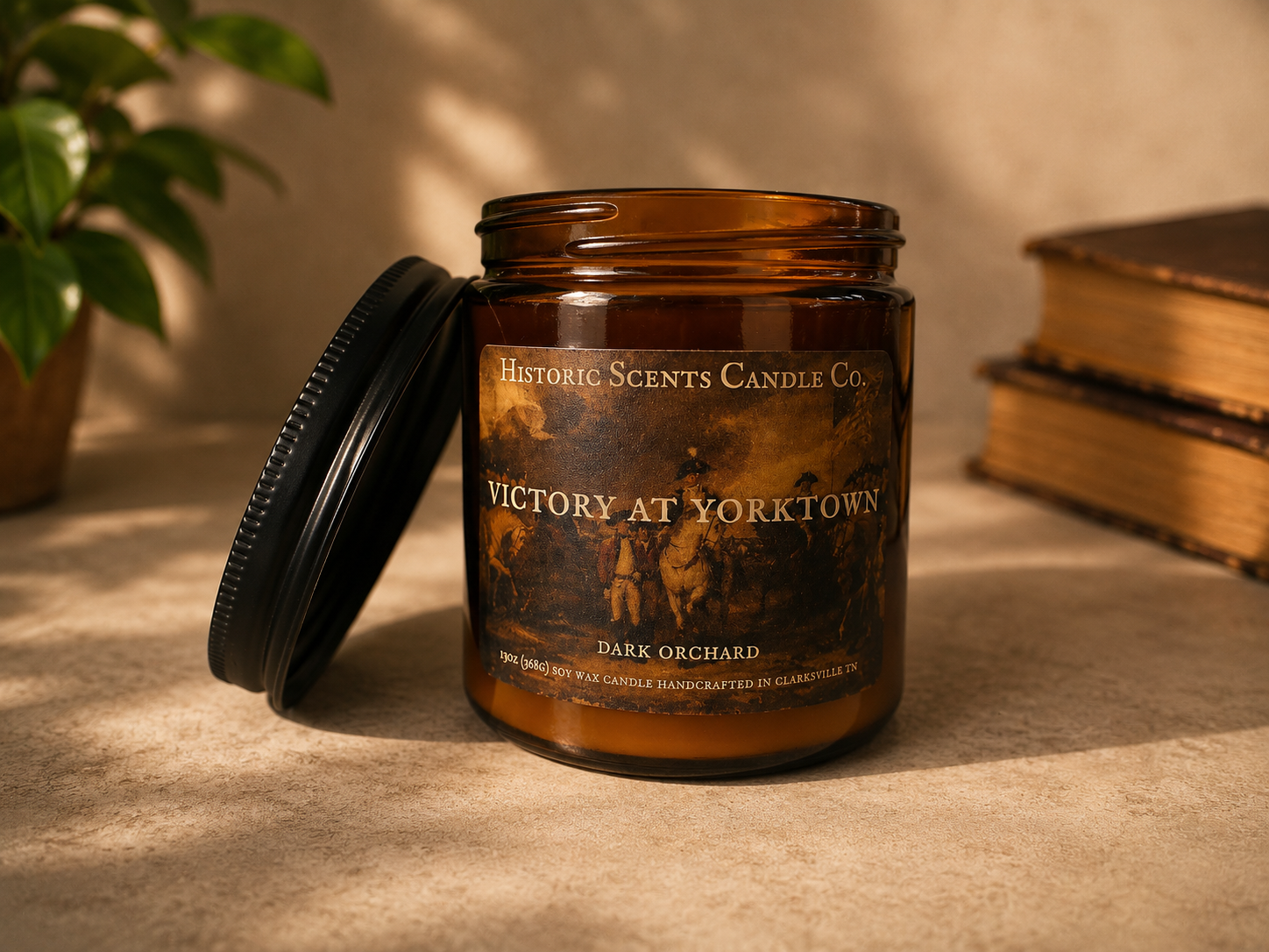 Victory At Yorktown Themed Dark Orchard Scented Candle