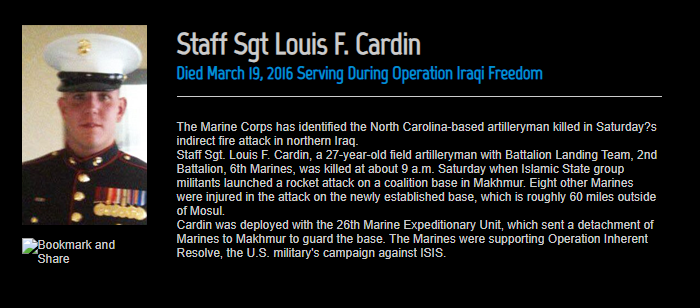 Photograph of Staff Sgt Louis F. Cardin in military uniform with medals.