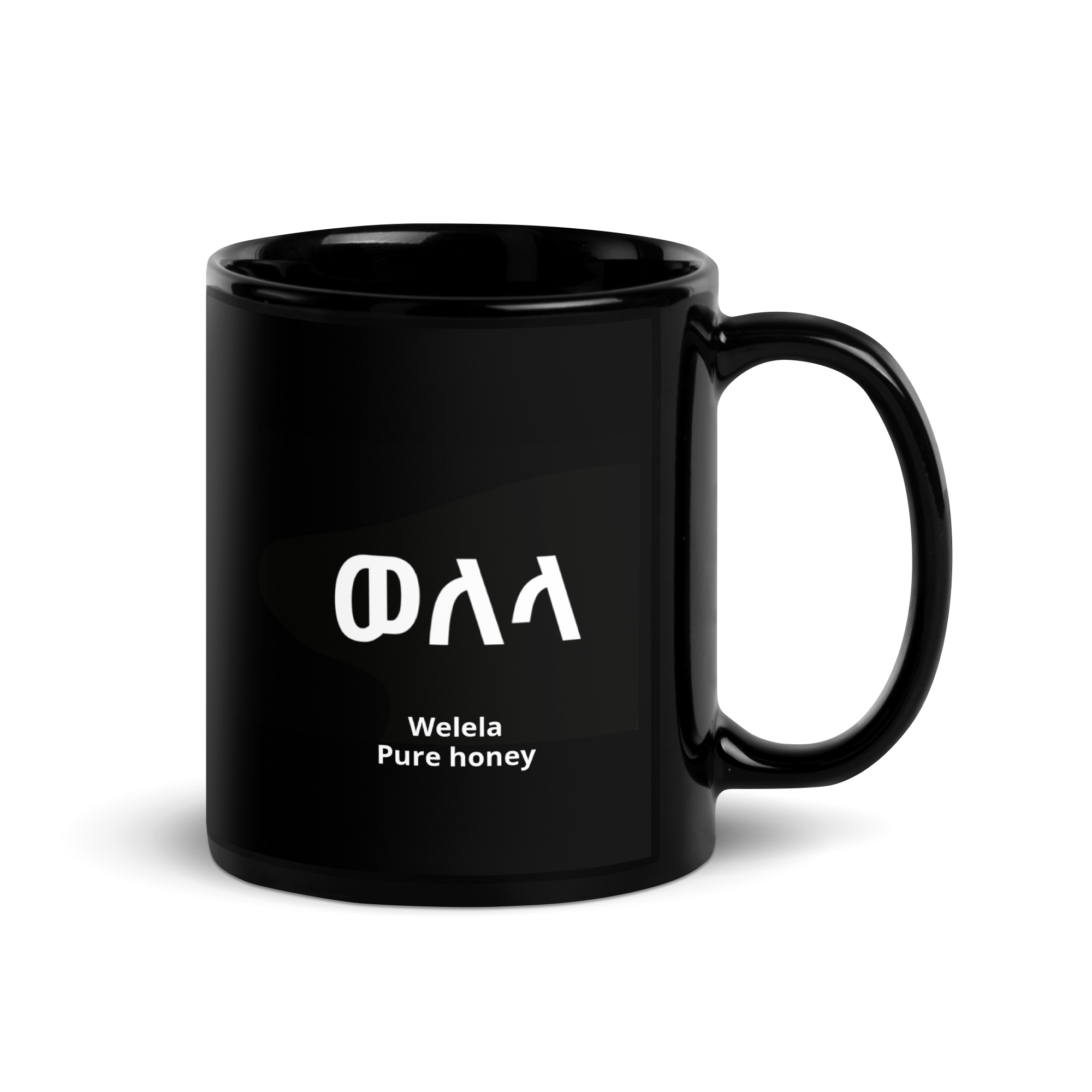 Welela Black Glossy Mug