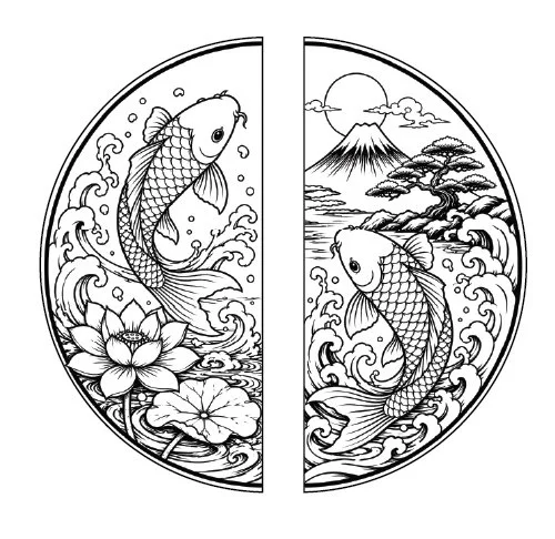 x2 koi (x2 part) round 500mm diameter