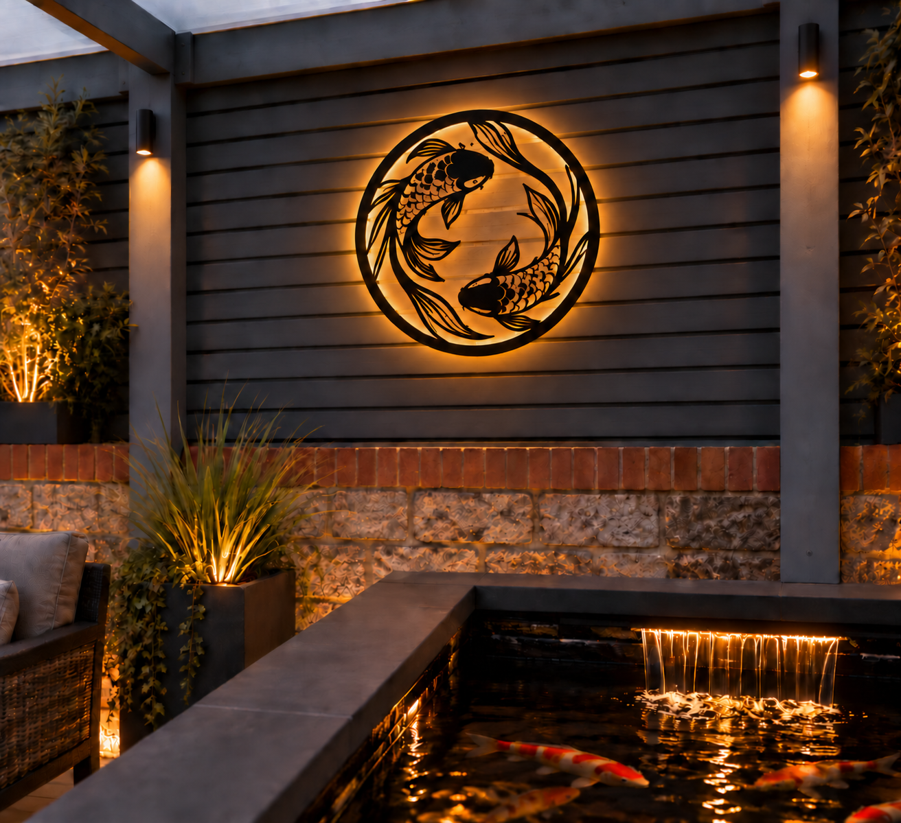 Softly dimmed koi garden sign.png