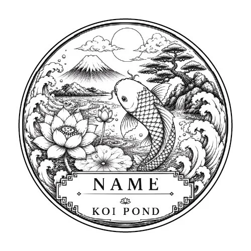 Mountain & Bonsai design round 500mm diameter with custom name