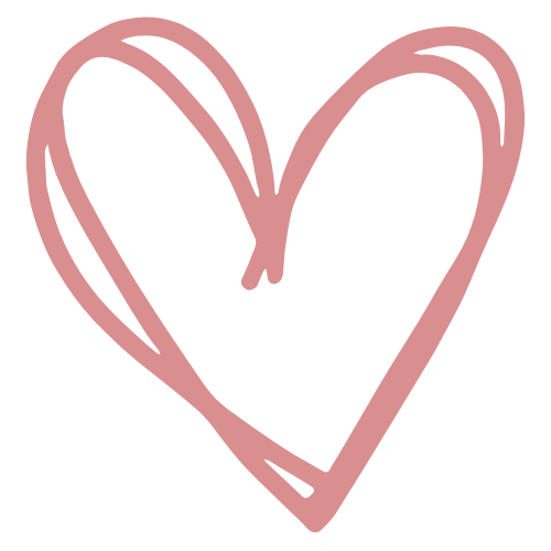 A pink, hand-drawn heart outline on a transparent background.
