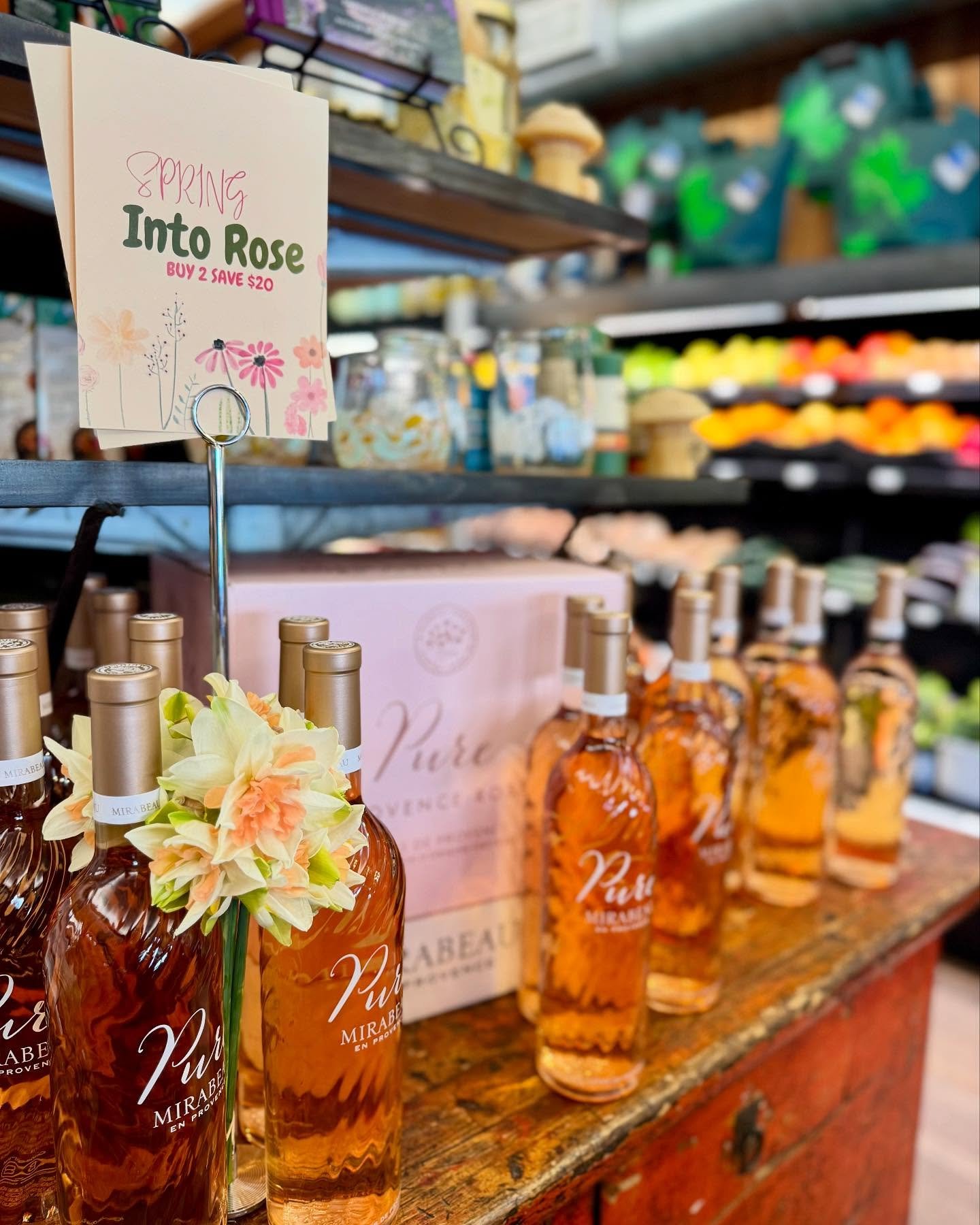 Everything&rsquo;s coming up pink! 🌷
Ros&eacute; bottles, ros&eacute; balsamics, pretty pink flowers &mdash; even the deals are blushing. 🩷

Come sip, drizzle, and stock up on all things ros&eacute; - 

Buy 2 Mirabeau Ros&eacute;s, save $20 💘