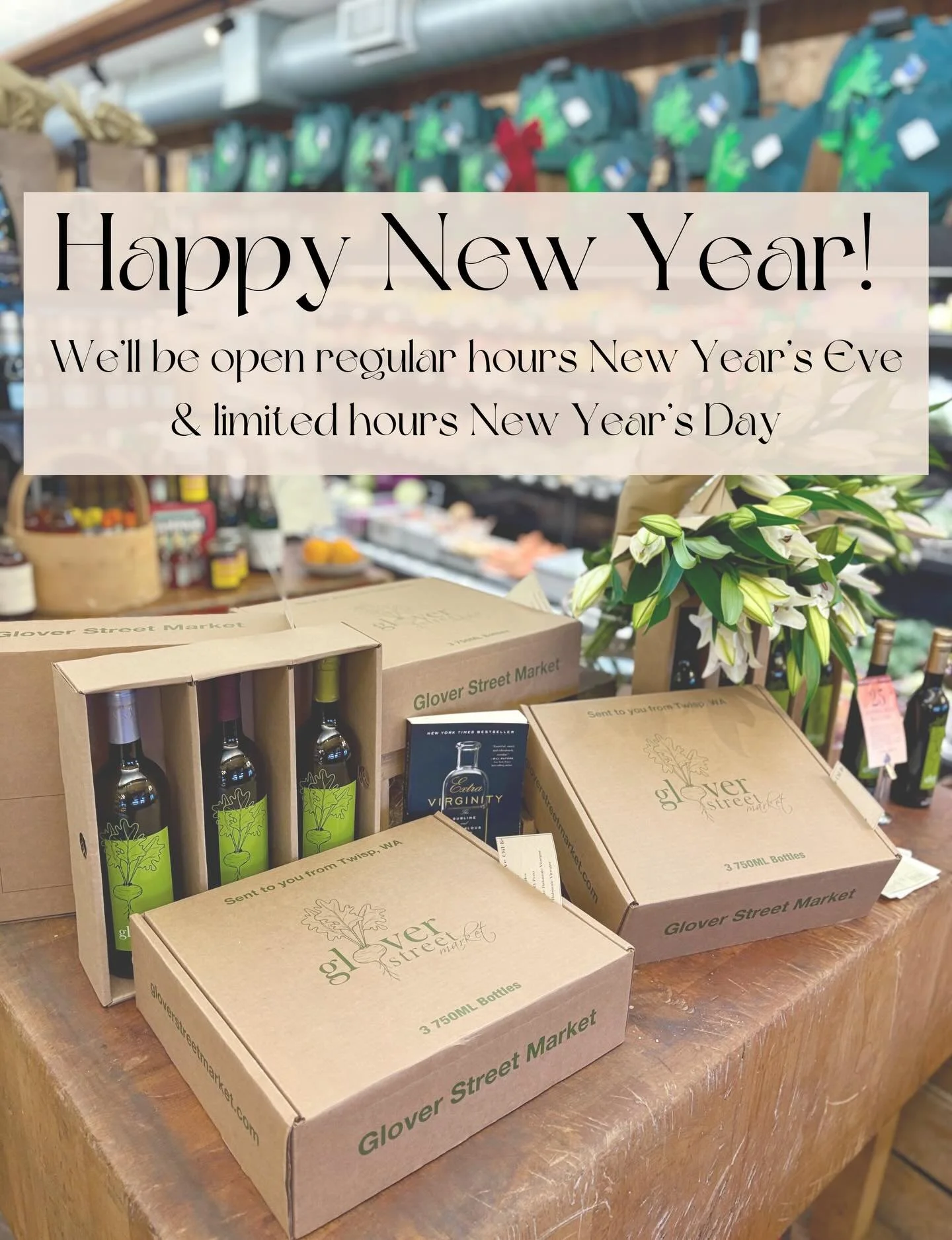 ✨New Year&rsquo;s Hours Update! ✨
We&rsquo;ve got you covered through the holidays 🥂🥕

🕘 New Year&rsquo;s Eve: 9am&ndash;6pm
🎉 New Year&rsquo;s Day: 9am&ndash;2pm
📆 After that: back to regular hours!

Just a reminder&mdash;we&rsquo;re open 7 day