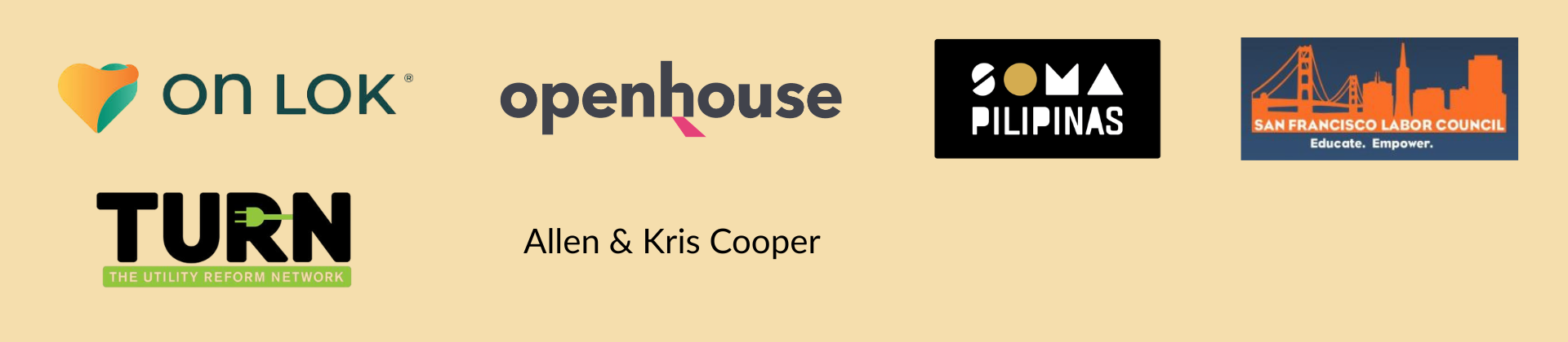 More logos of our Mobilizer sponsors, including On Lok, Openhouse, and more
