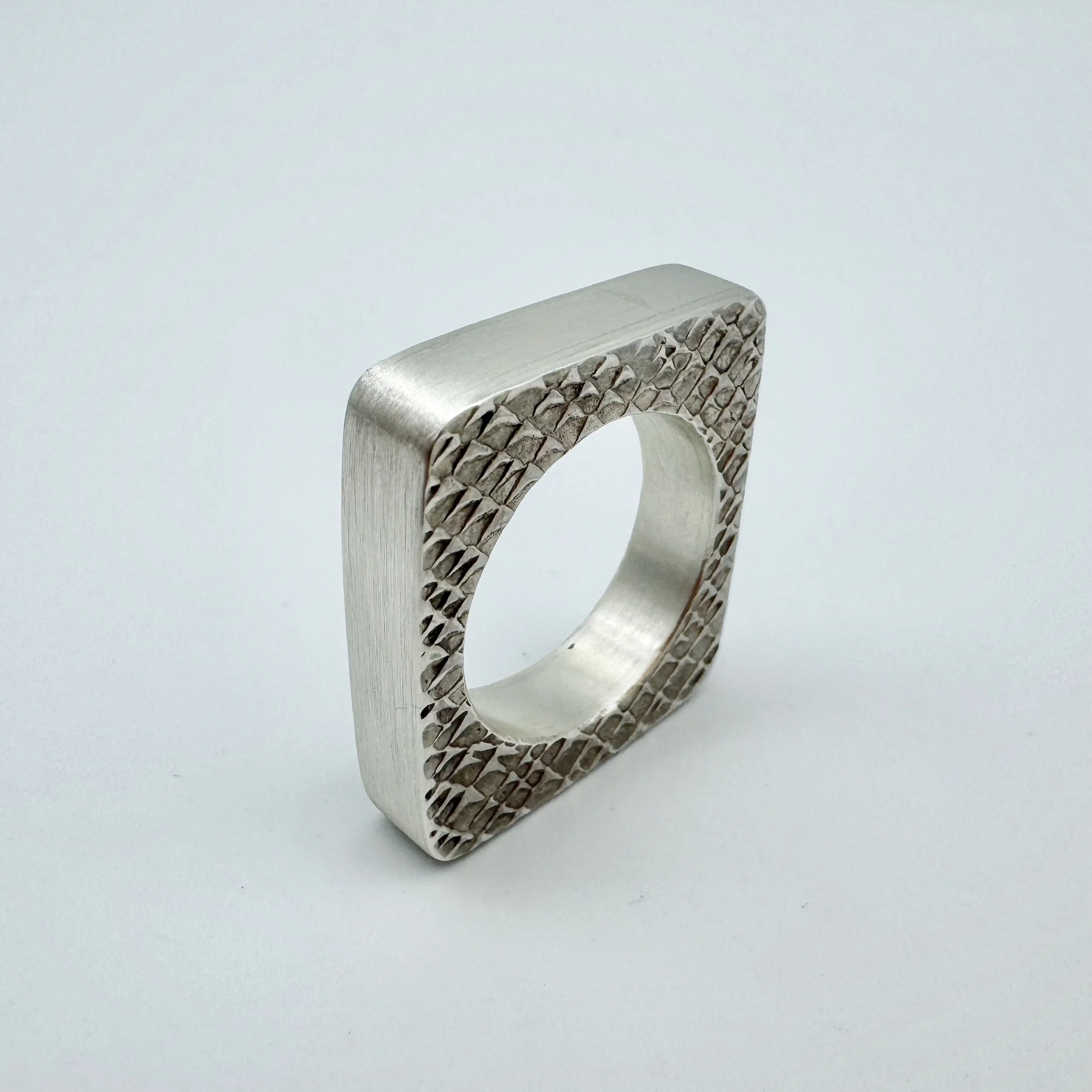 Square Hollow Silver Ring No. 4