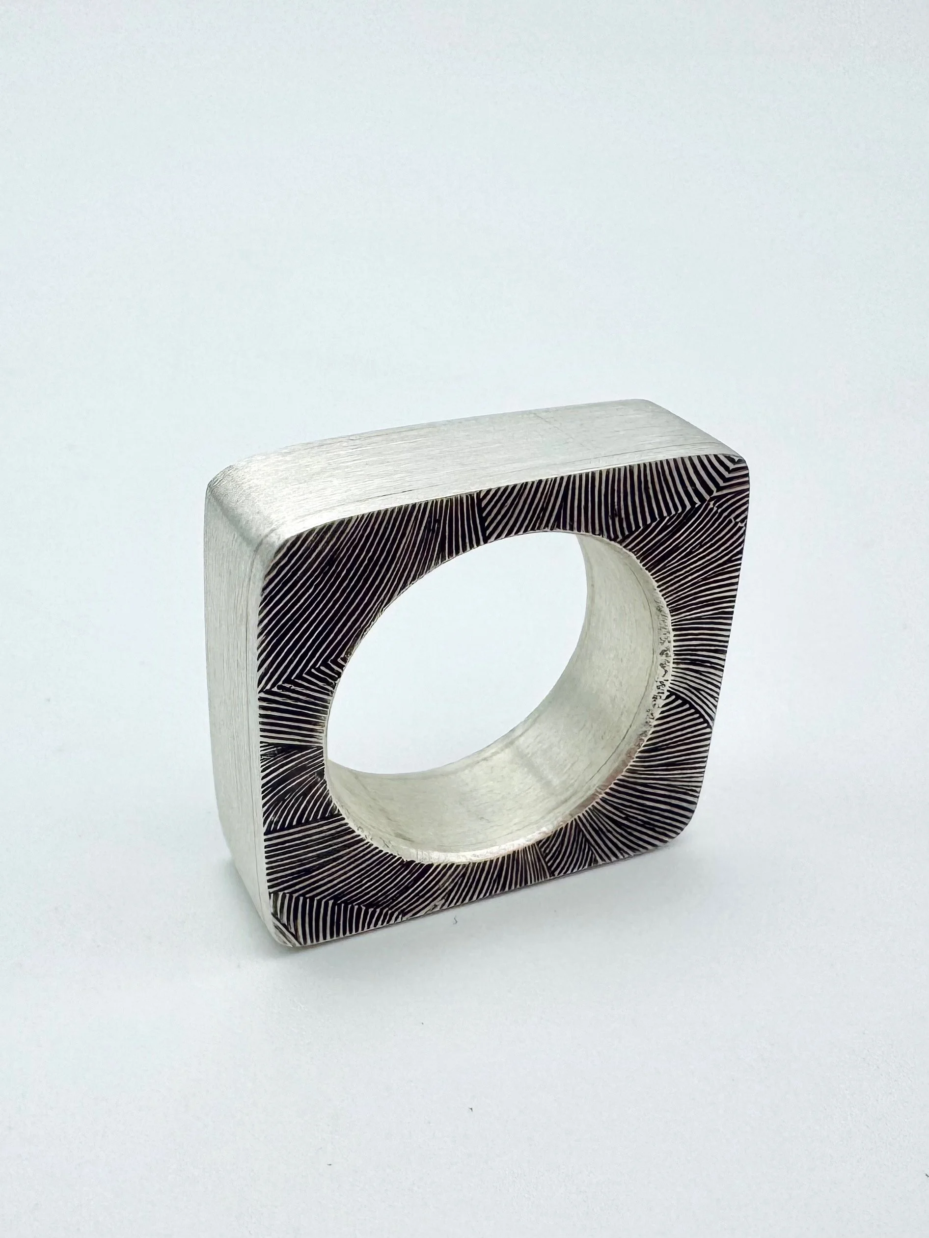 Square Hollow Silver Ring No. 1