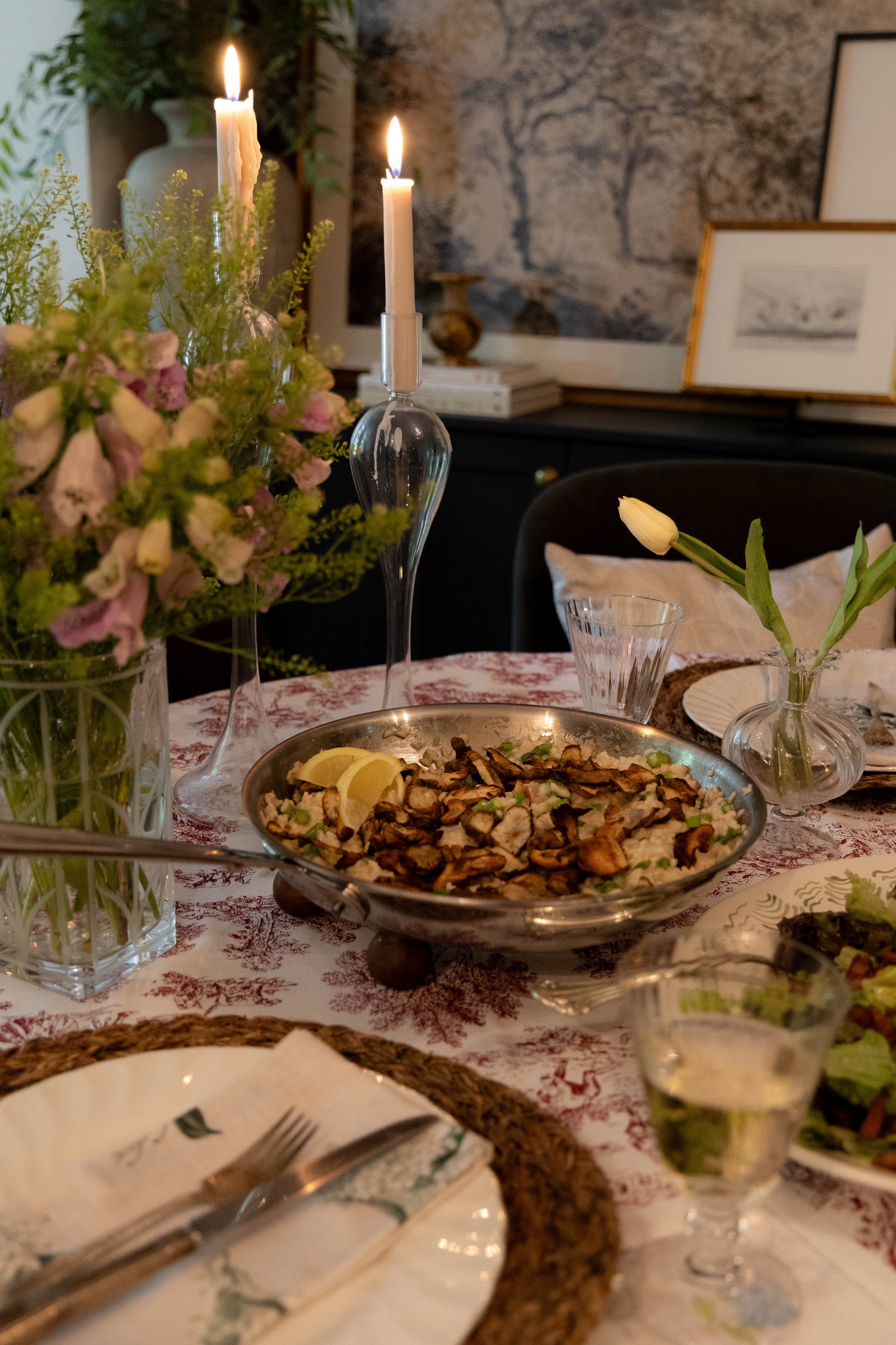 Creamy Asparagus Risotto with Roasted Sunchokes