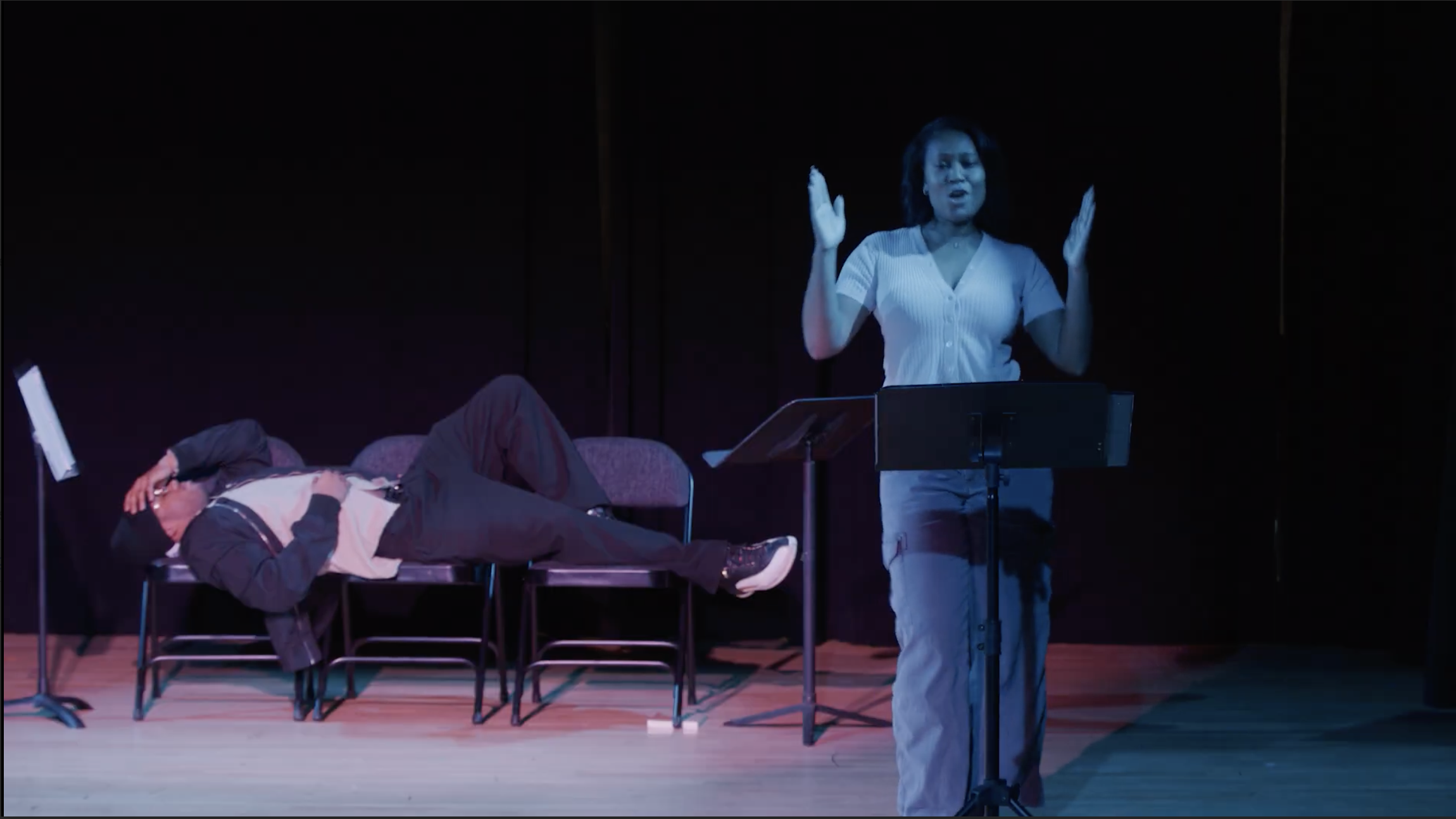 Reading at Jamaica Center for Arts and Learning 2026 as part of the Meet The Playwright Series Thomas Walter Booker and Coda Leanna Boyce 