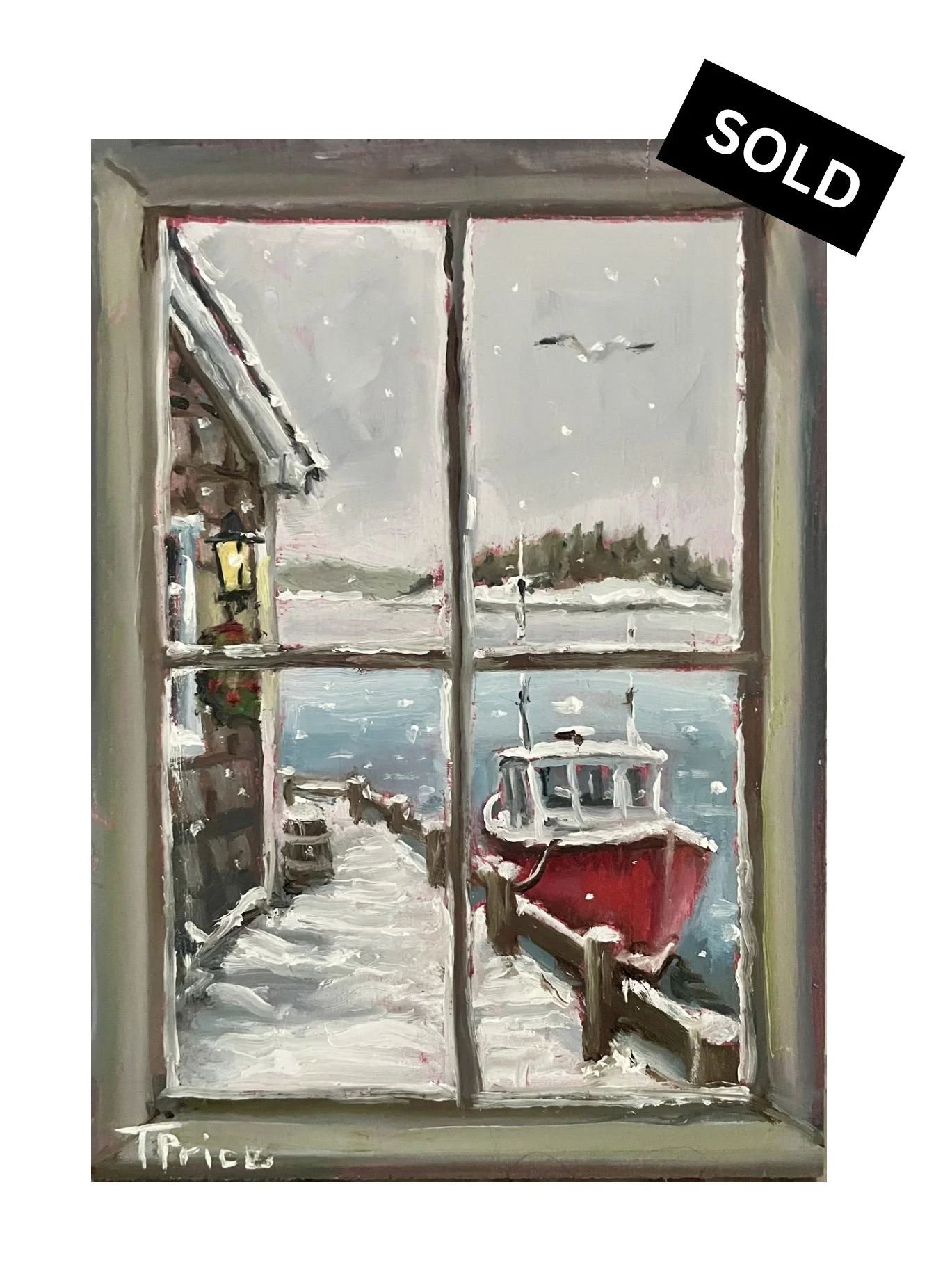 Window Series #3 - 6" x 6", Original Oil, Framed