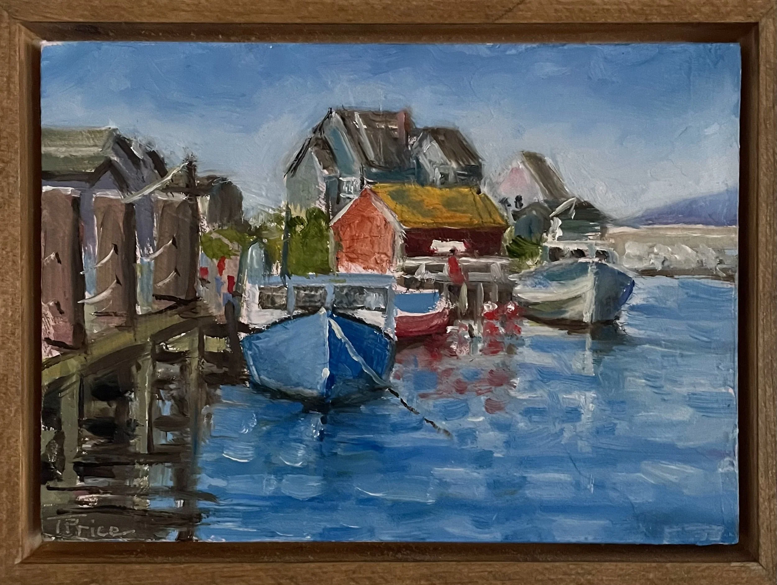 Fisherman's Wharf - 7" x 5", Original Oil, Framed