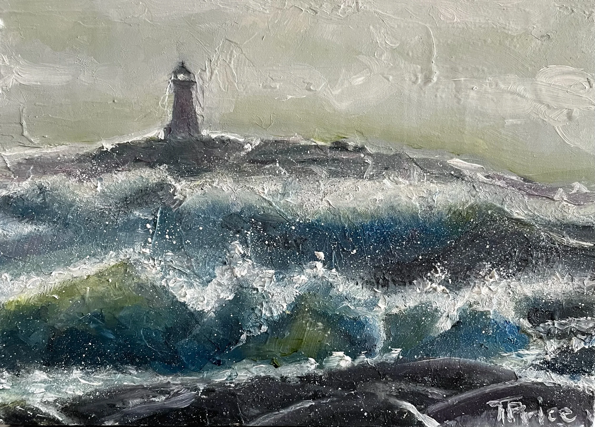 ORIGINAL | Peggy's Waves | OIL ON PANEL | 7" X 5"