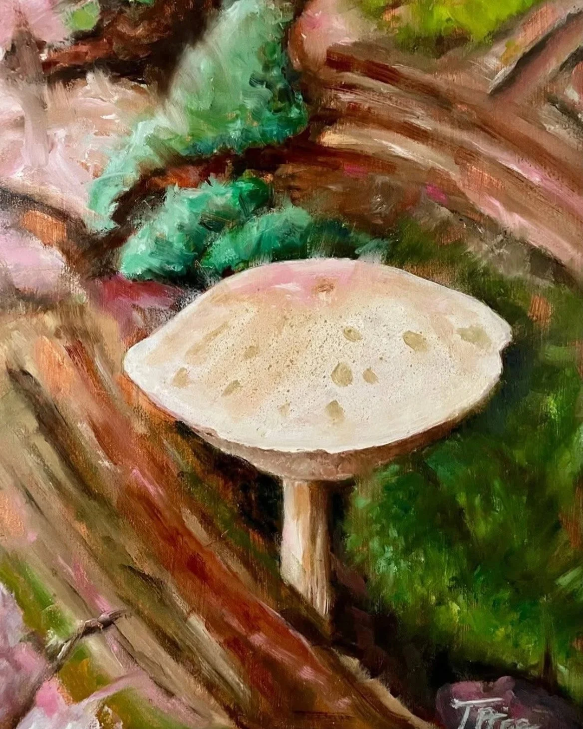 ORIGINAL | White Birch Bolete | OIL ON PANEL | 8" X 10"