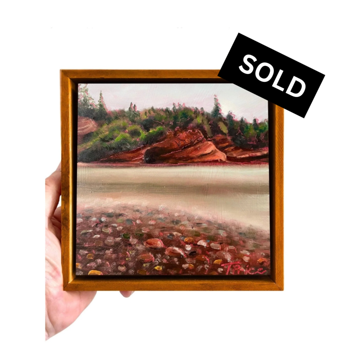 SOLD | Sea Caves (St. Martin's, NB) - 6" x 6", Original Oil, Framed