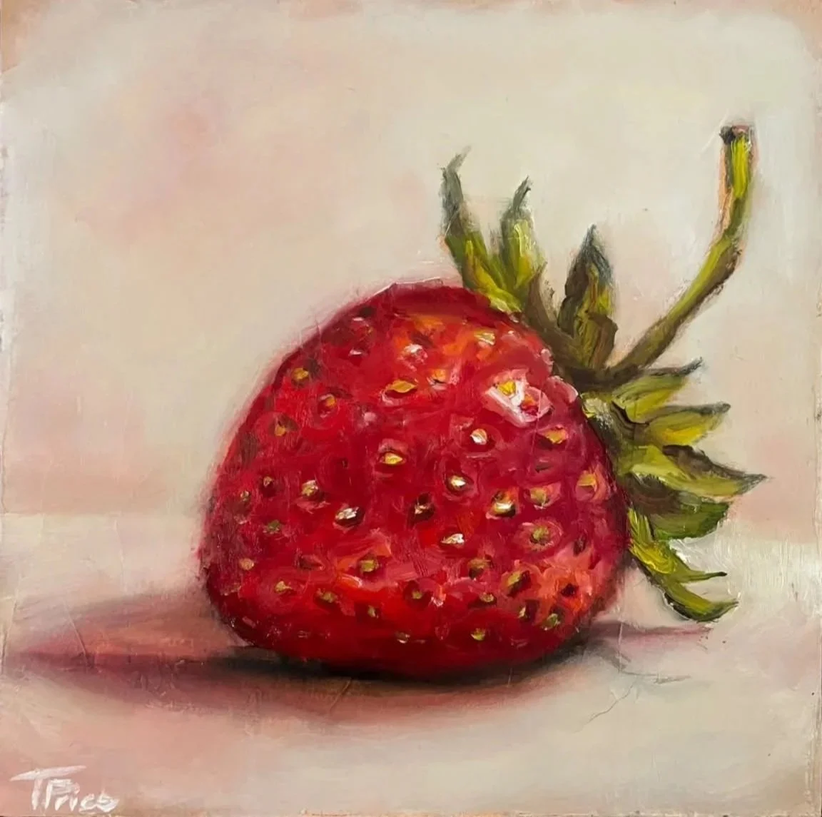 Strawberry - "7 x 7", Original Oil 2026, Framed
