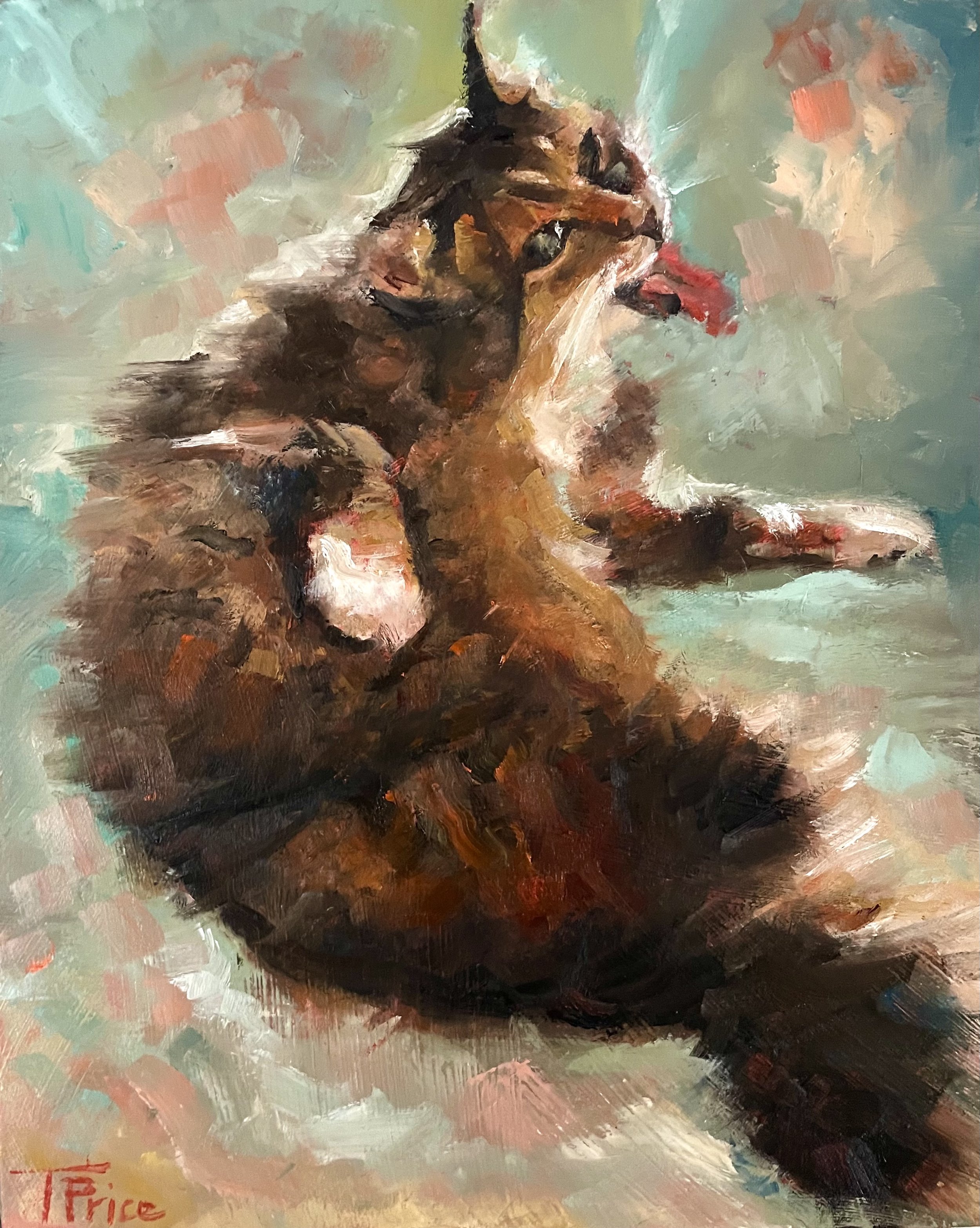 COMMISSION - ORIGINAL | Bath Time | OIL ON PANEL | 8" X 10"