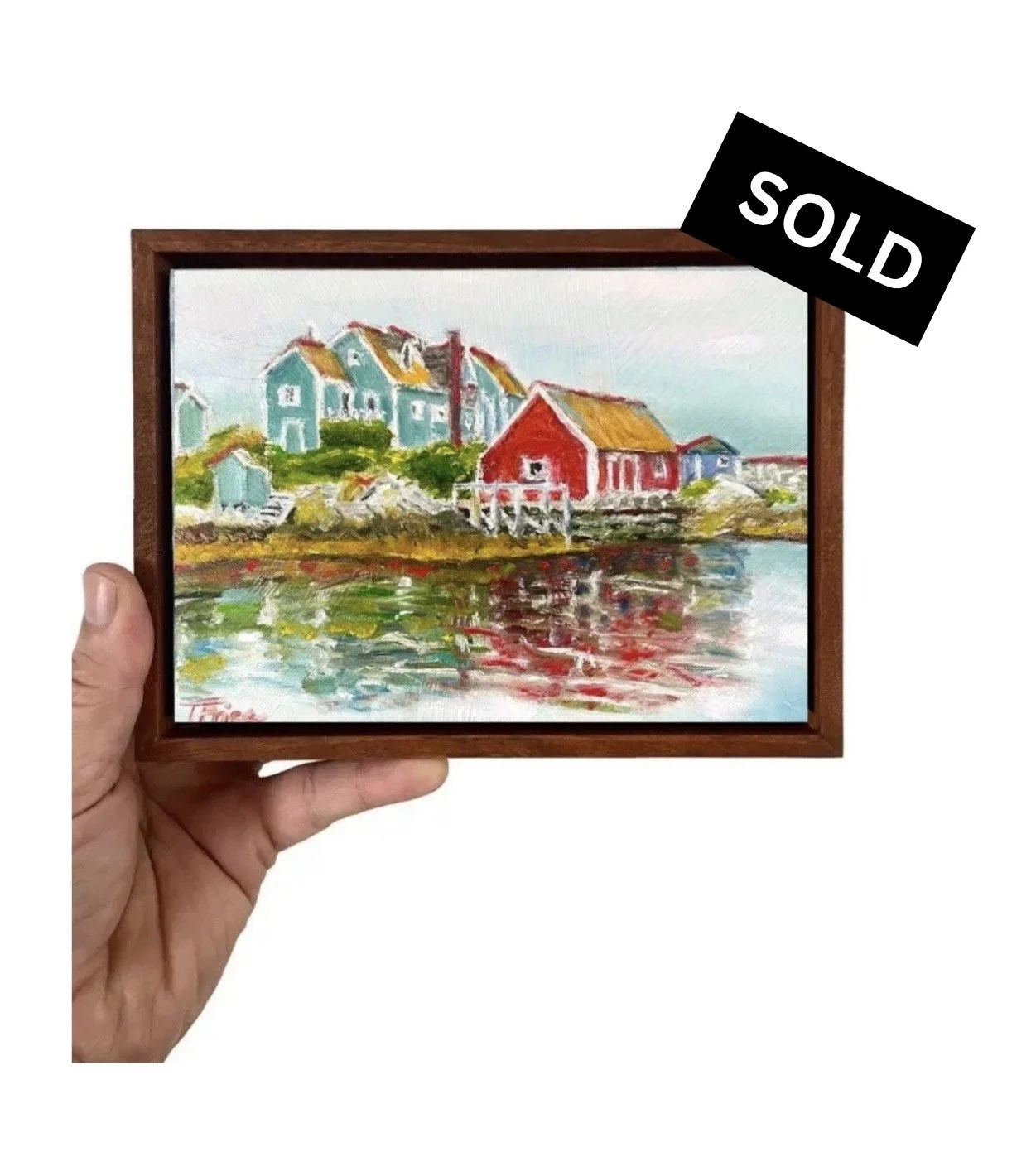 Fisherman's Village (Peggy's Cove, NS) - 7" x 5", Original Oil, Framed