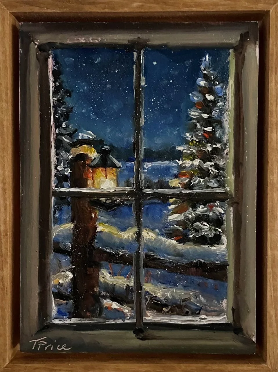 Winter Window Series #6 - 5" x 7", Original Oil, Framed