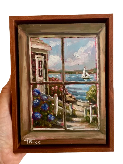 Window Series #1 - 6" x 6", Original Oil, Framed