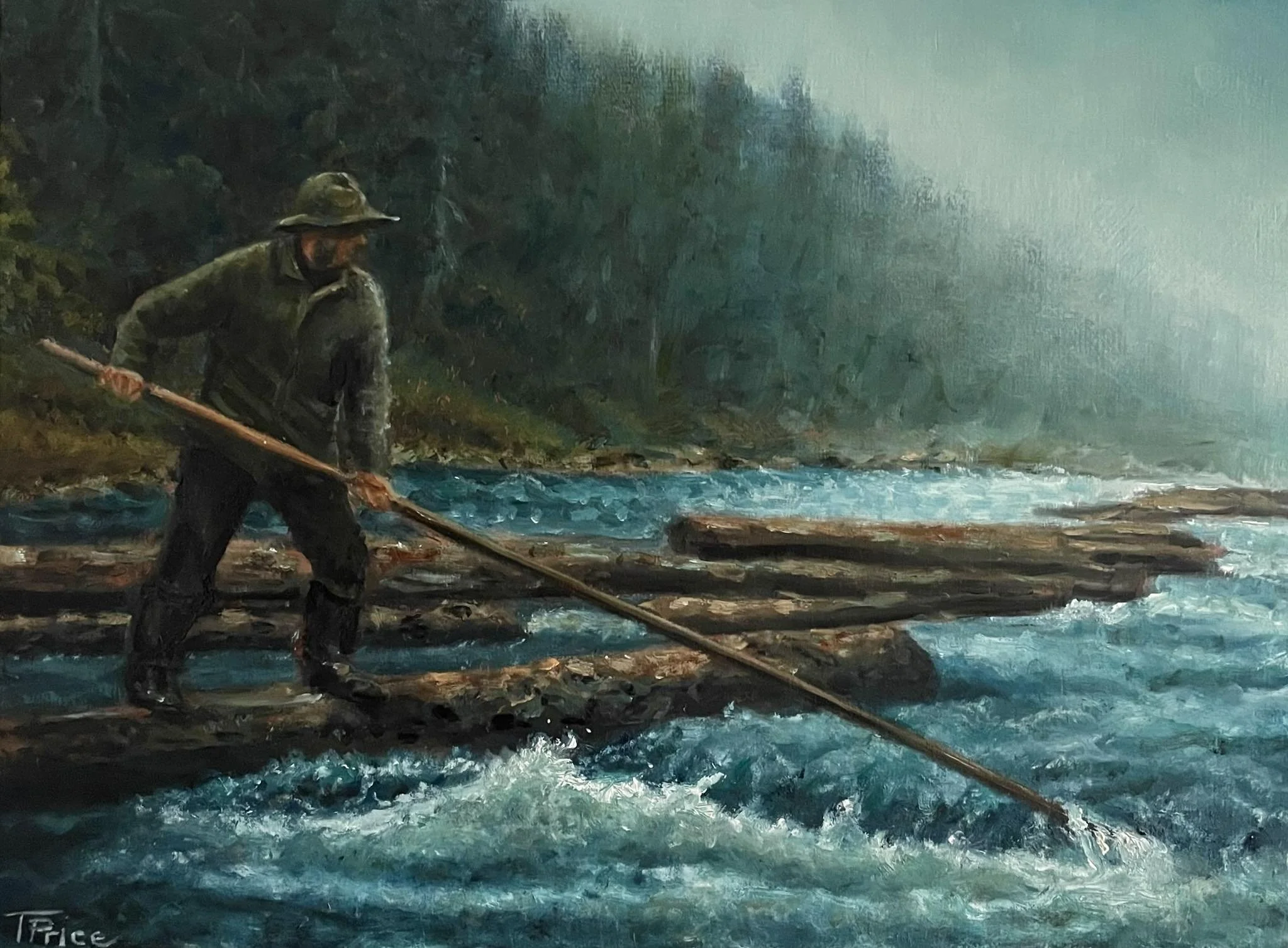 SOLD | ORIGINAL '26| Log Driver's Waltz | Oil on Panel | 16" X 12"