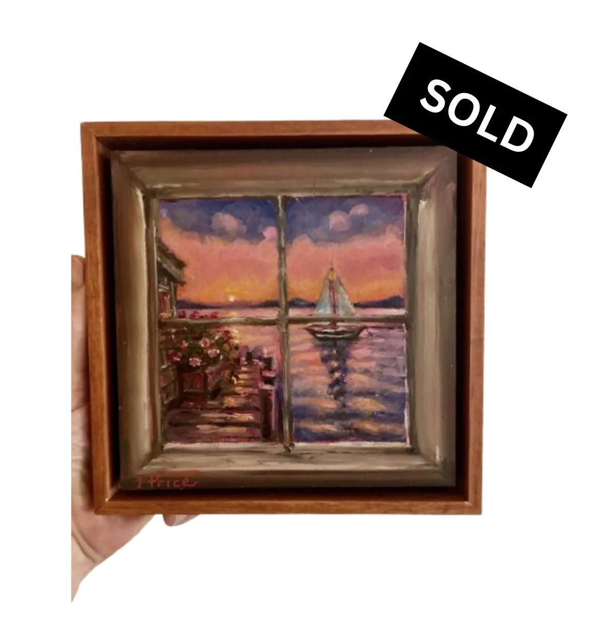 SOLD | Window Series #5 - 6" x 6", Original Oil, Framed
