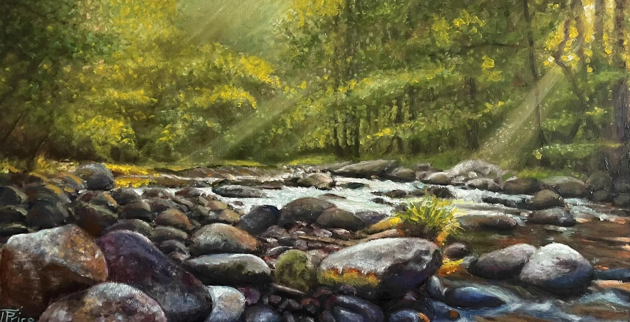 SOLD | ORIGINAL '26 | Not Just A Stream | OIL ON PANEL | 26" X 14"