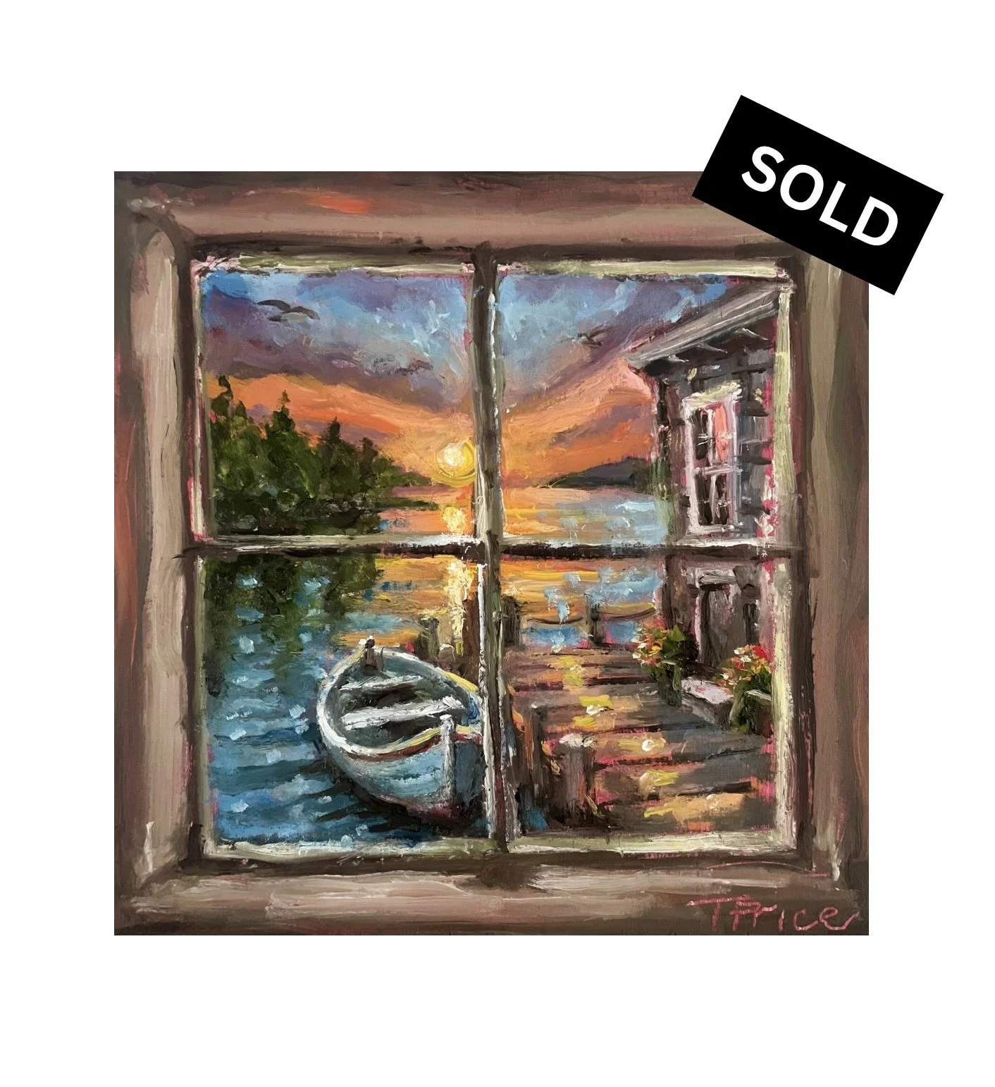 SOLD | Window Series #6 - 6" x 6", Original Oil, Framed