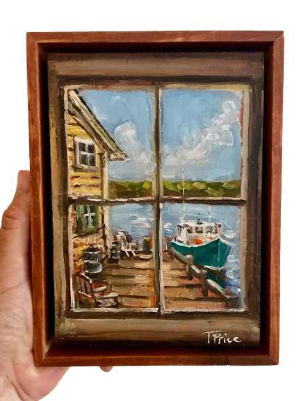 Window Series #4 - 6" x 6", Original Oil, Framed