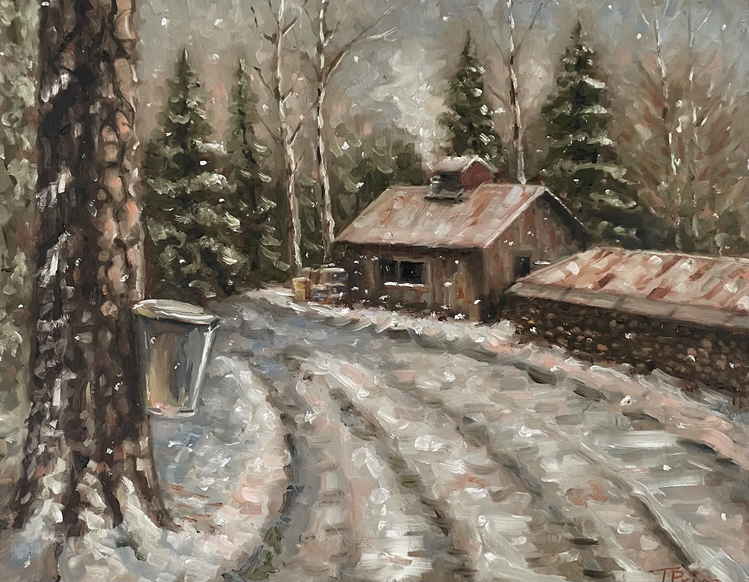 COMMISSION | Sugar Camp| OIL ON PANEL 2026 | 18" X 14"
