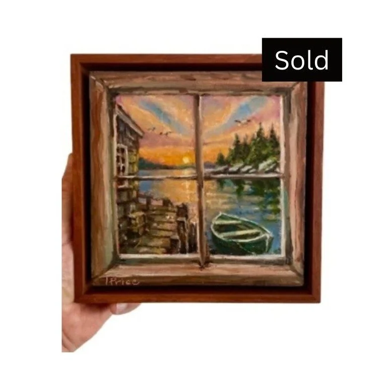 SOLD | Window Series #8 - 6" x 6", Original Oil, Framed