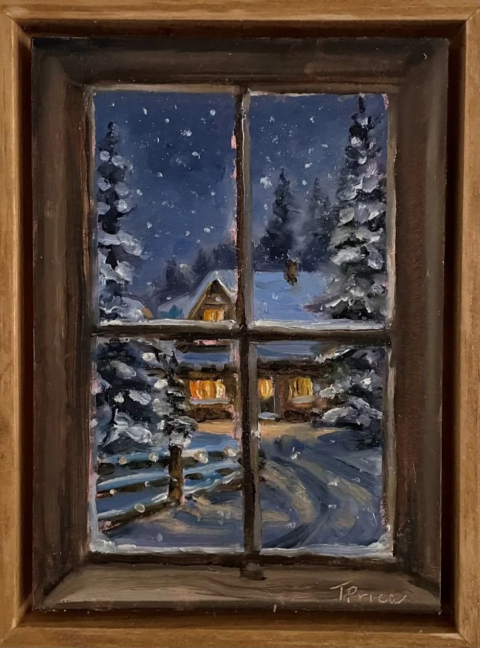 Winter Window Series #3 - 5" x 7", Original Oil, Framed
