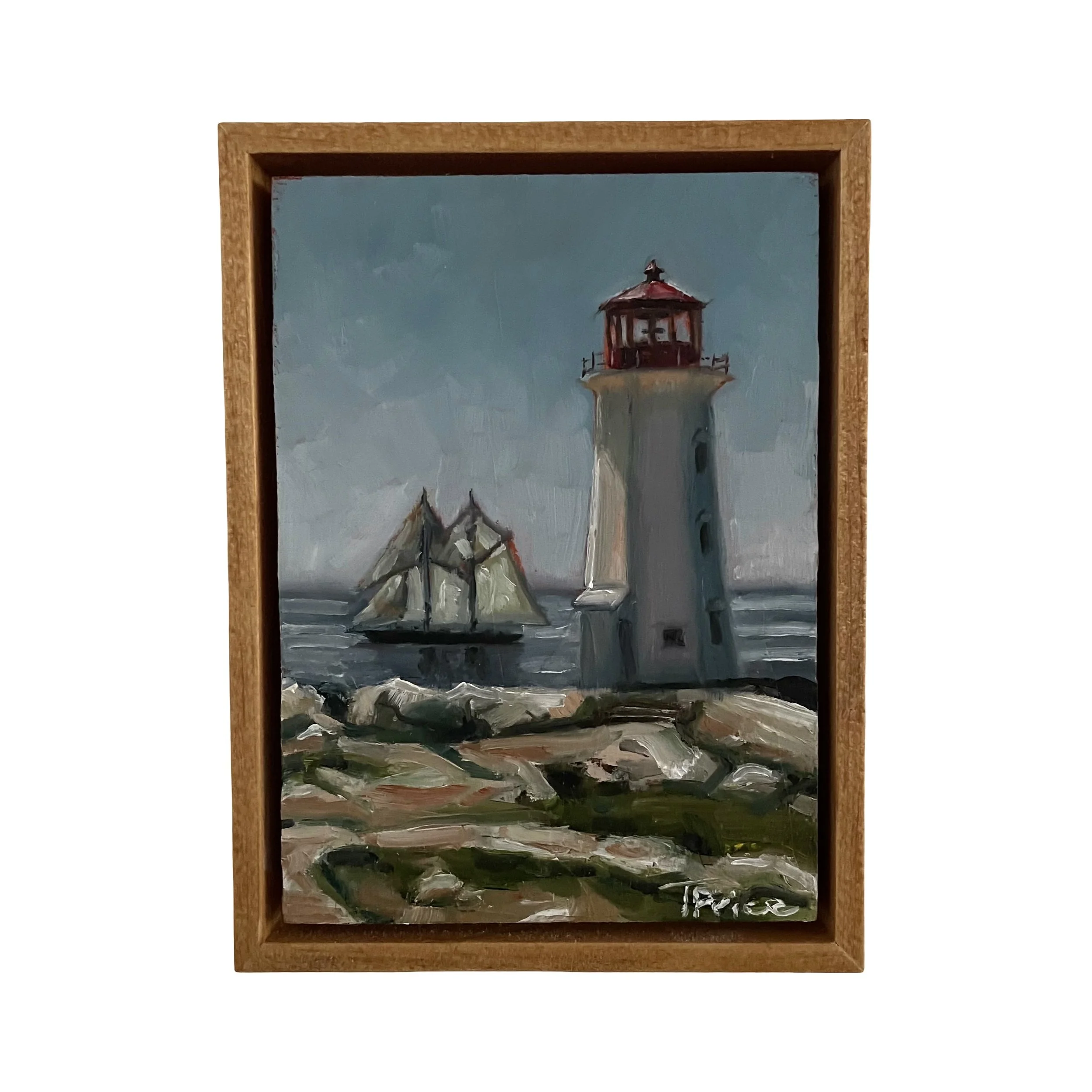 Peggy's Point Lighthouse - 7" x 5", 2026 Original Oil, Framed