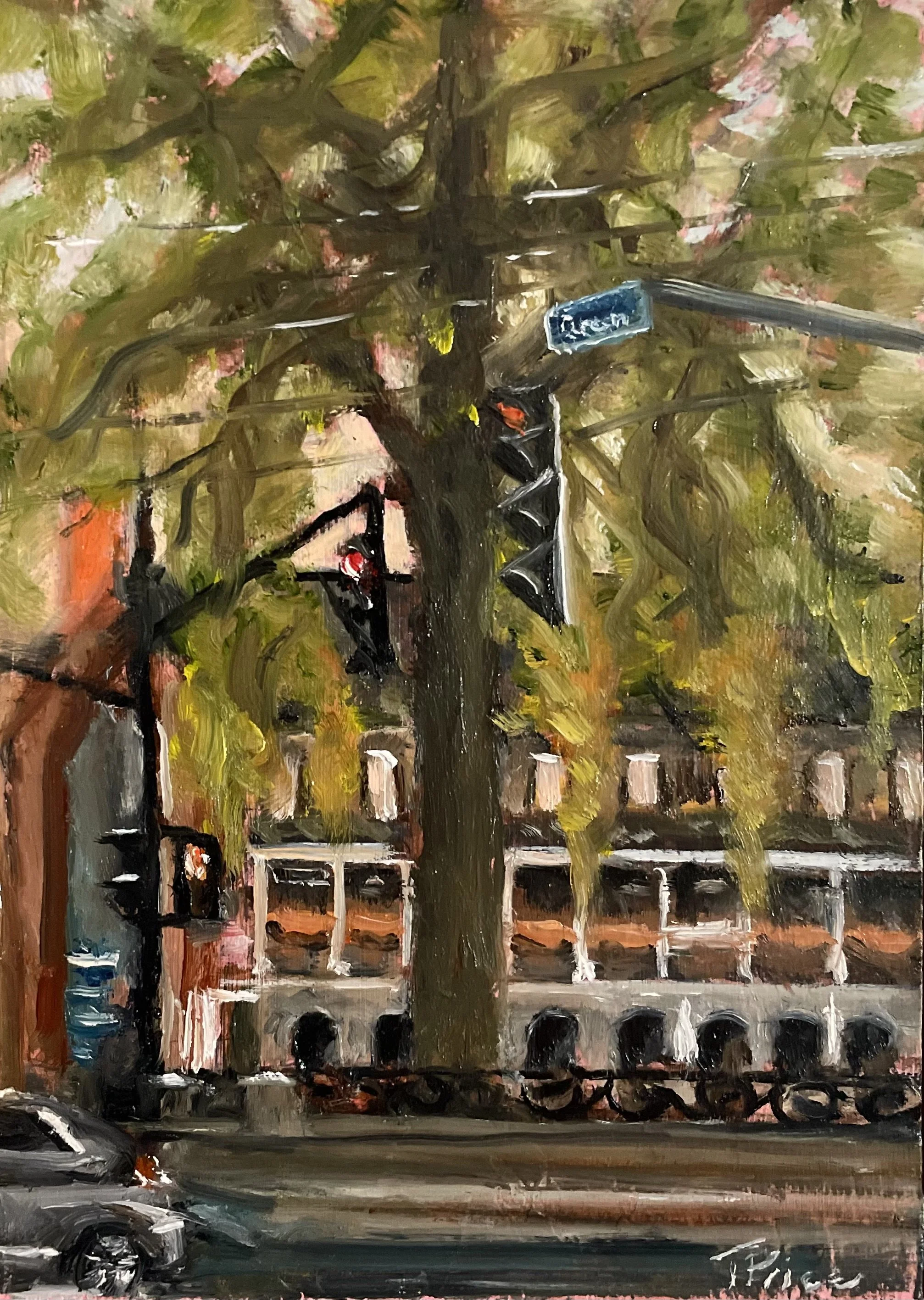 Officers' Square - "5 x 7", Original Oil 2026, Framed