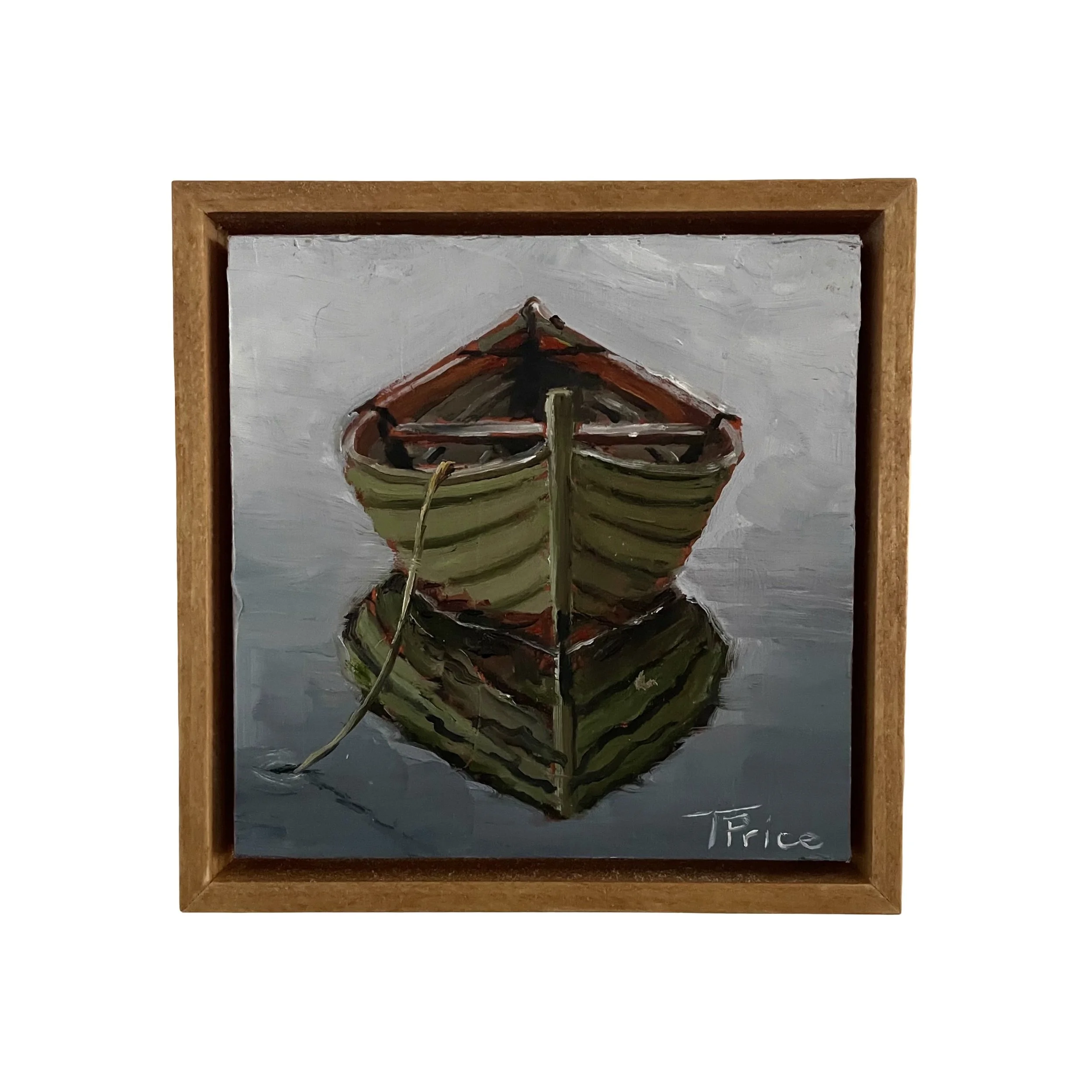Green Dory - 6" x 6", 2026 Original Oil, Framed