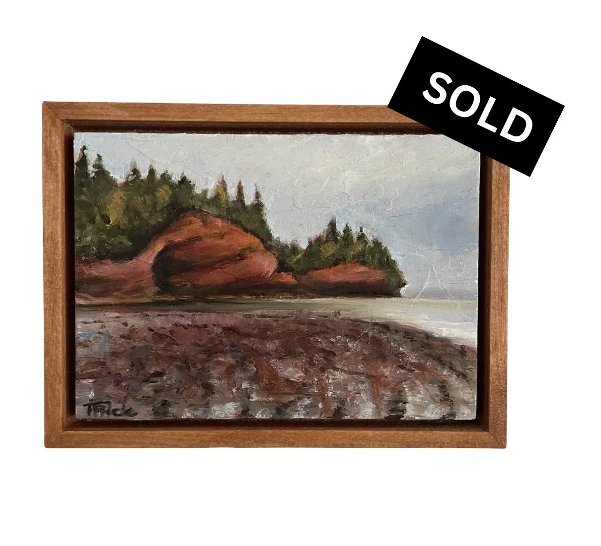 SOLD | St. Martin's Sea Caves - 7" x 5", Original Oil, Framed