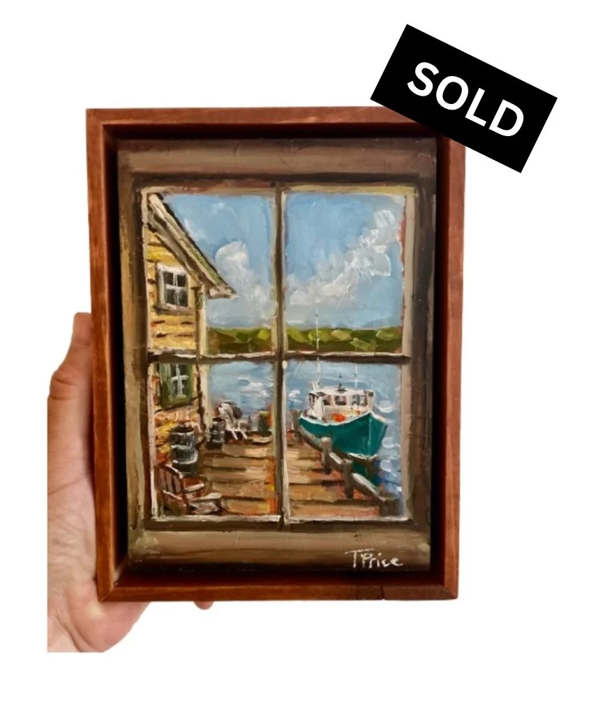 SOLD | Window Series #4 - 6" x 6", Original Oil, Framed