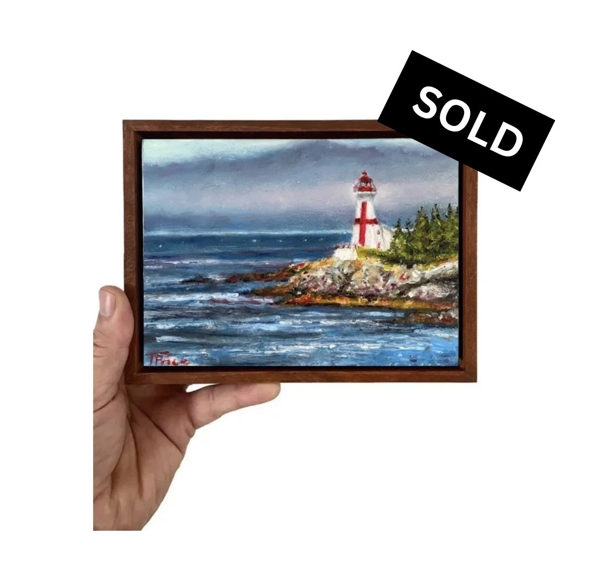 SOLD | Head Harbour Lighthouse (Campobello, NB) - 7" x 5", Original Oil, Framed