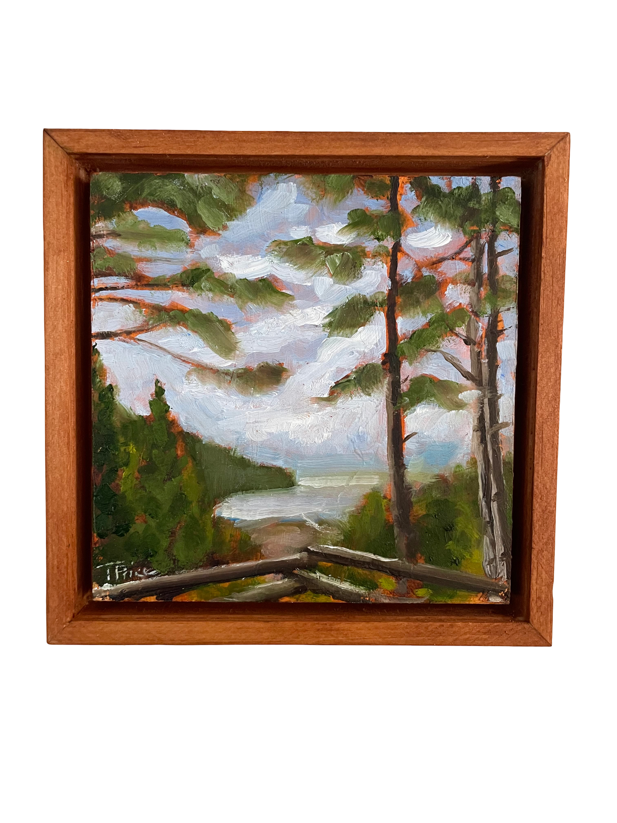 The Lookout - 5" x 5", Original Oil, Framed