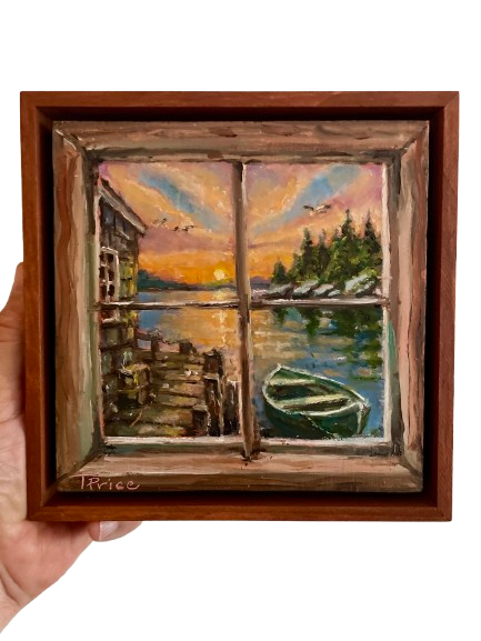 Window Series #8 - 6" x 6", Original Oil, Framed