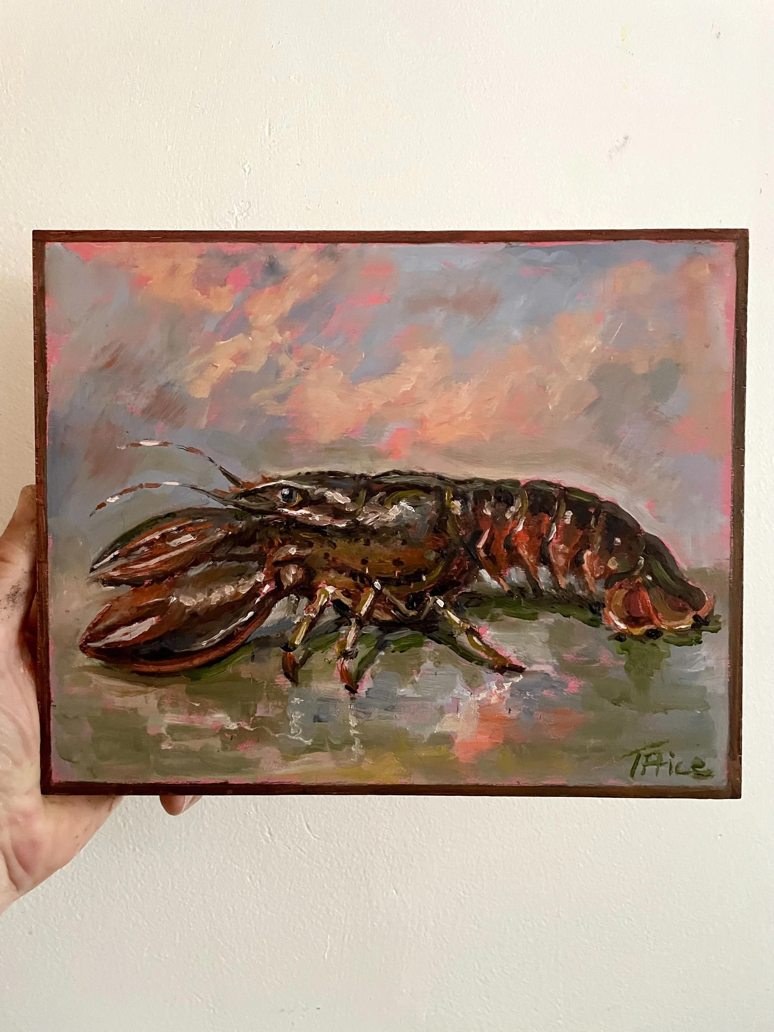 ORIGINAL '26 | Lobster | OIL ON PANEL | 10" X 8"