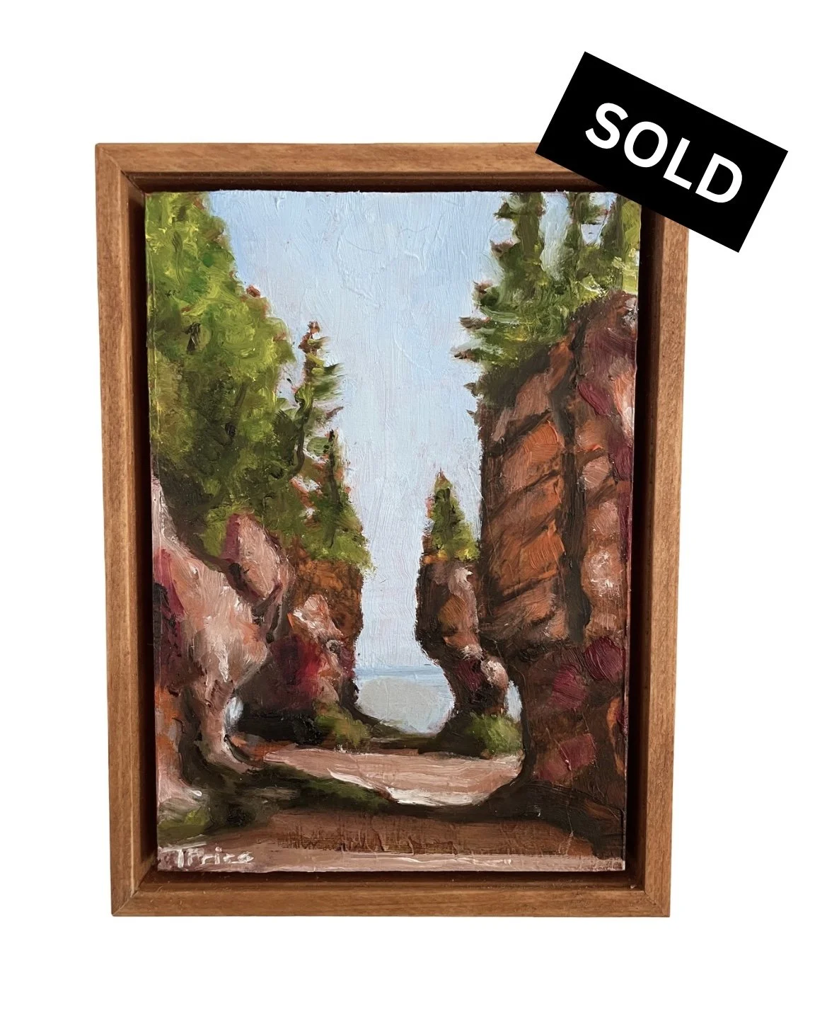 SOLD | Through The Rocks - 5" x 7", Original Oil, Framed
