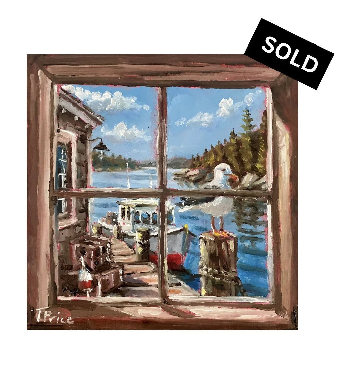 Window Series #7 - 6" x 6", Original Oil, Framed