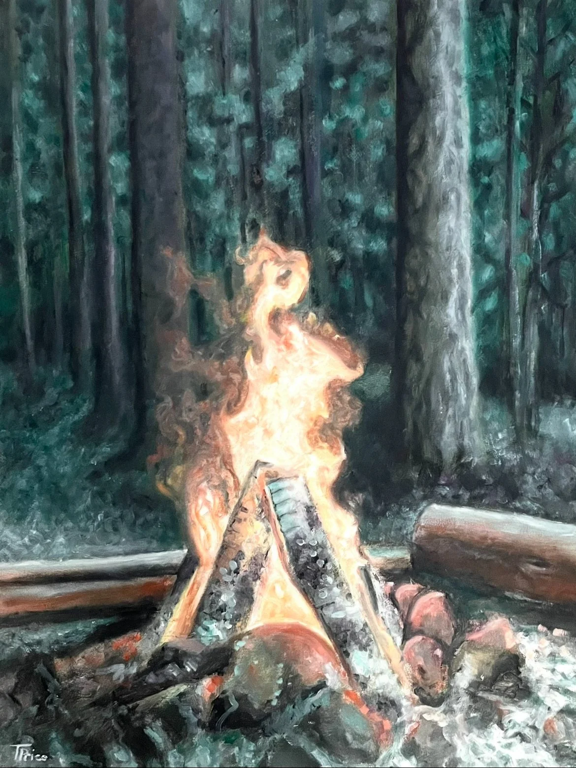 SOLD - ORIGINAL | Winter Fire | Oil on Panel | 16" X 20"