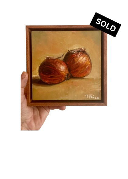 SOLD | ORIGINAL | Onions | OIL ON PANEL | 6" X 6"