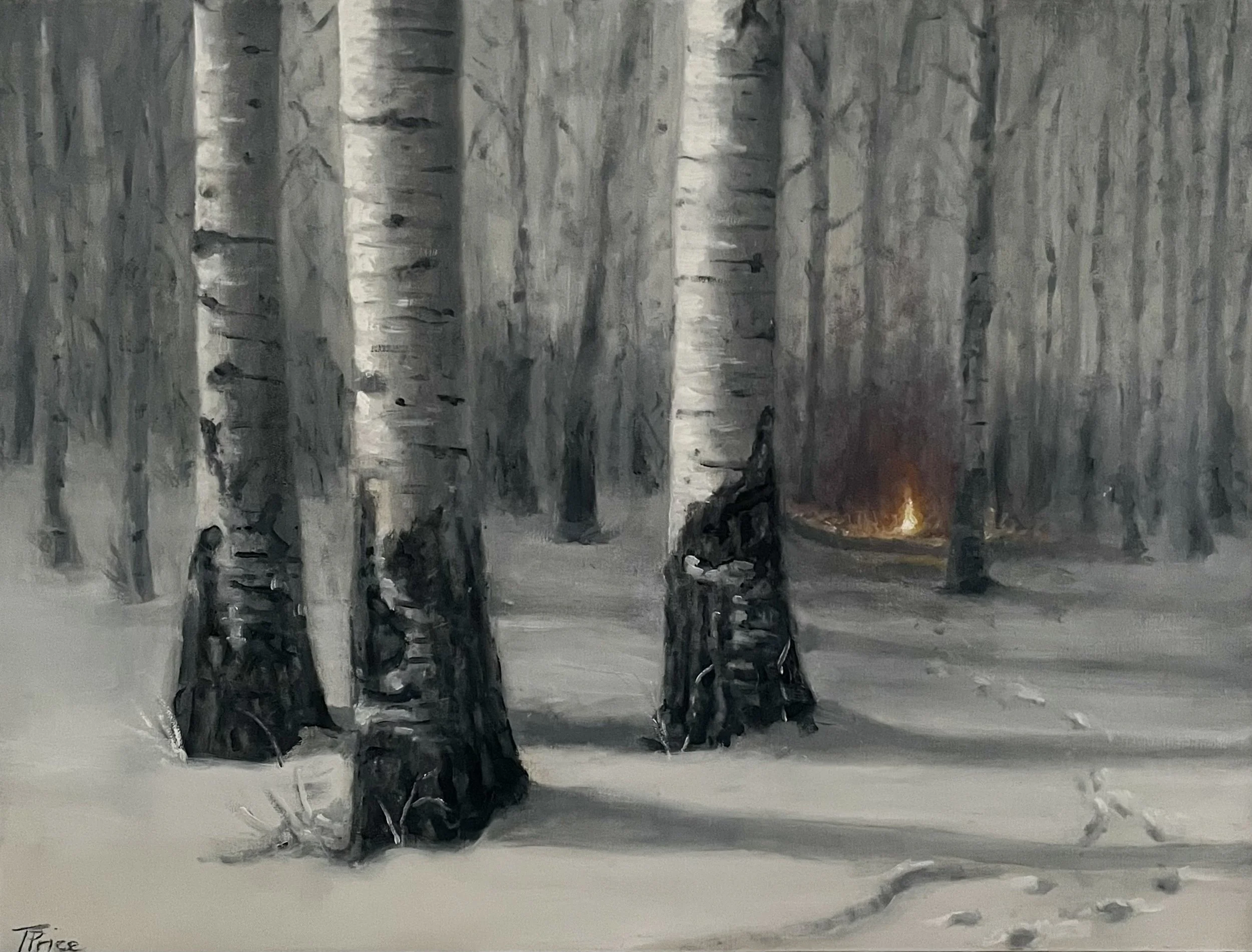 SOLD | ORIGINAL | Beyond The Birch | Oil on Panel | 24" X 18"