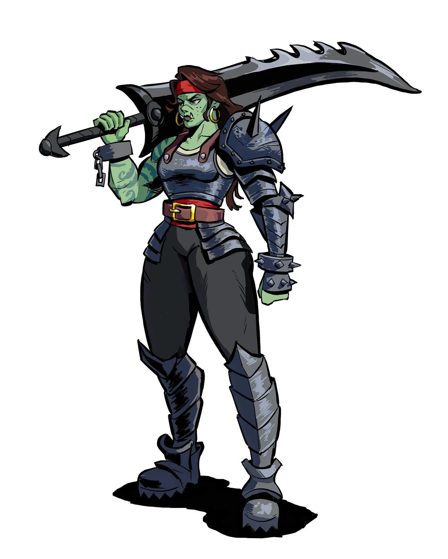 Kira the black, orc fighter, throughout the years
The inspo was always chun-li + samus + guts, but a pirate. Her design never really changed too much &amp; I&rsquo;m pretty happy with the current incarnation