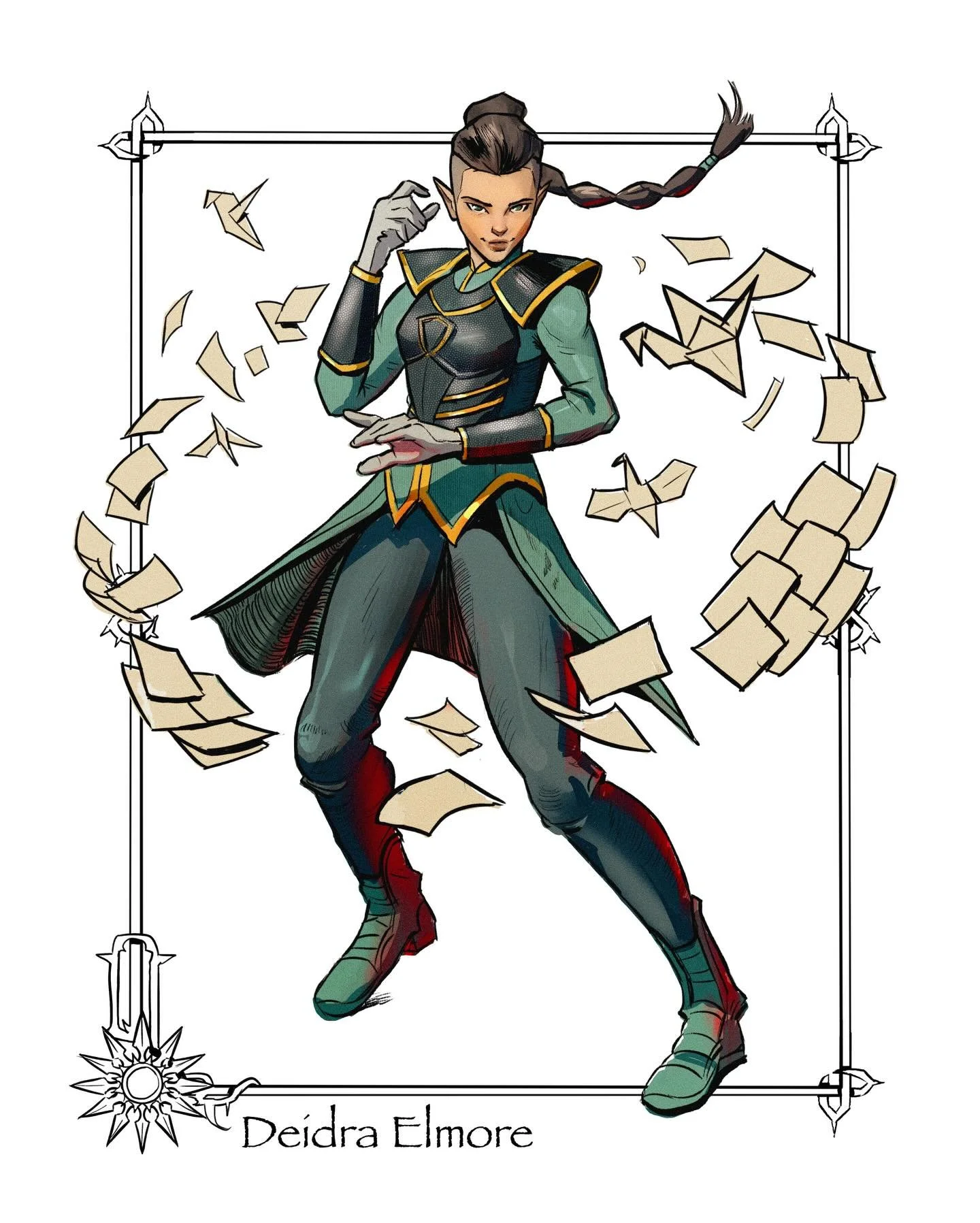 &mdash; Descent into Avernus: Heroes of Elturel &mdash;

Deidra &ldquo;Deej&rdquo; Elmore, half-elven Swarmkeeper Ranger. Her paper birds refused to burn even in the hottest depths of the Hells.

A commemoration of the PCs in our recently finished ye