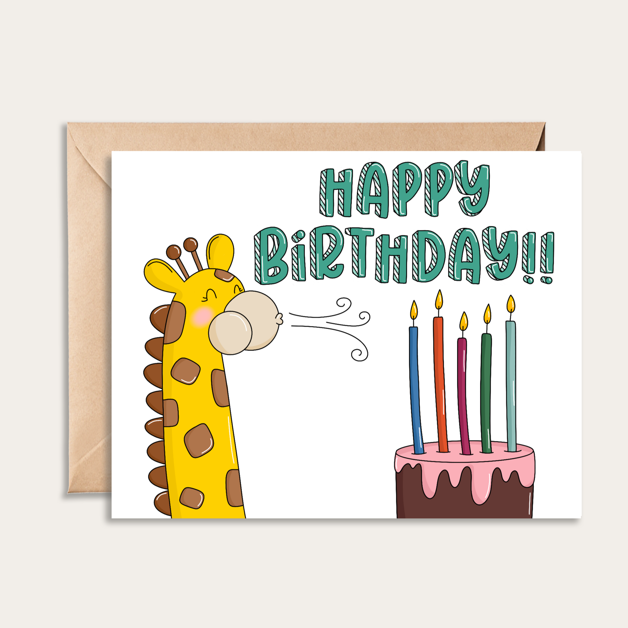 Giraffe Birthday Card