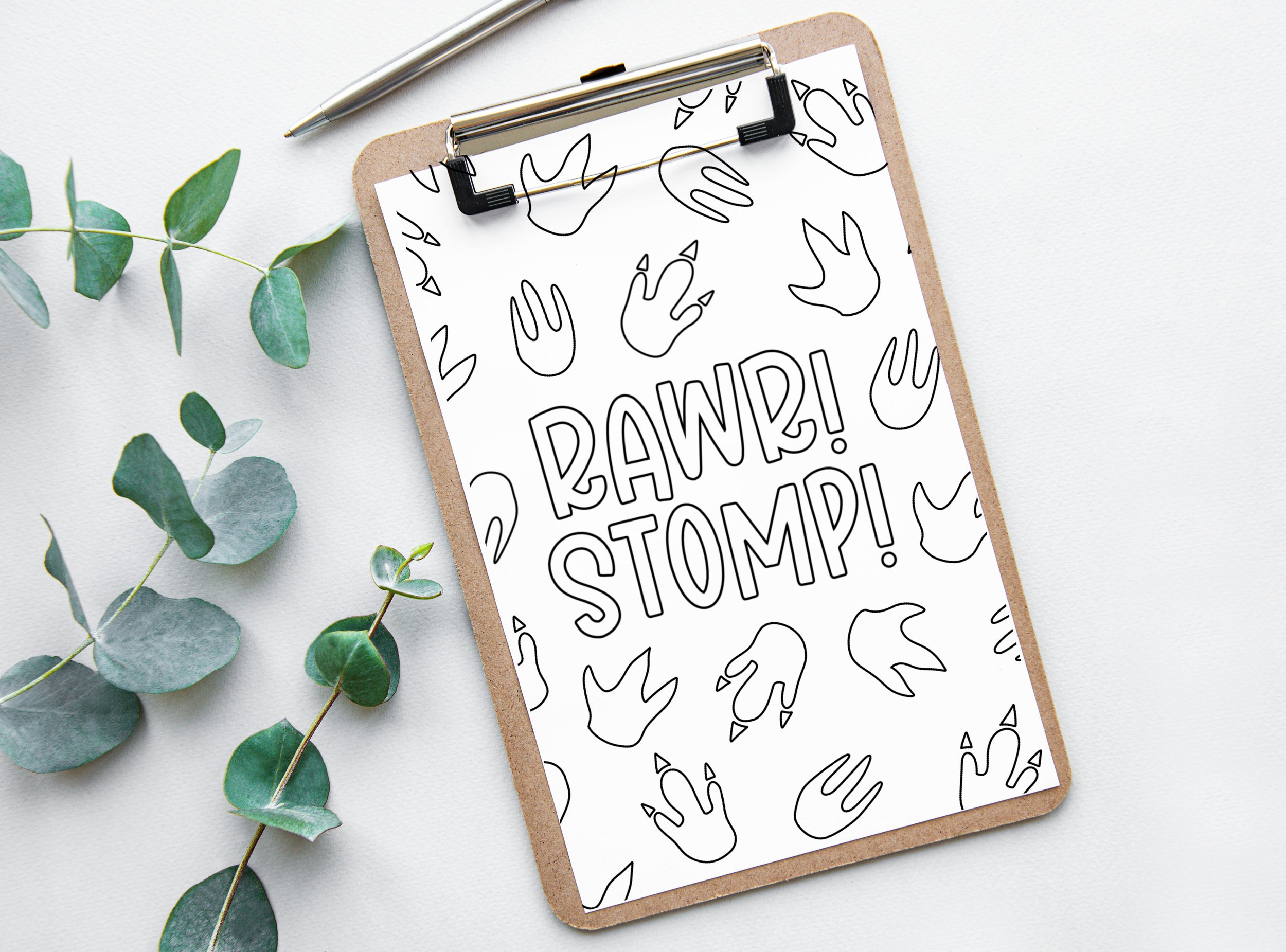 Printable Coloring Pages | Dino Theme